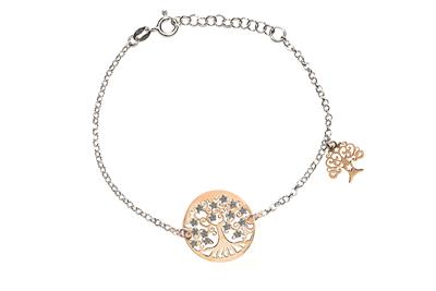 BRACCIALE ALBERO DELLA VITA STELLE GLITTER IN ARGENTO 925°/°°