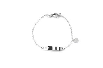 BRACCIALE BIMBO TARGHETTA CUORE IN ARGENTO 925°/°°