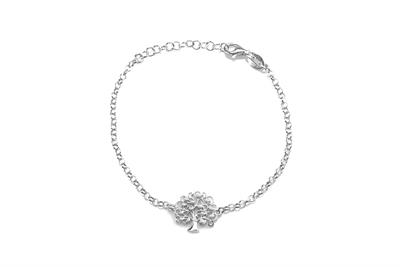 BRACCIALE FUSTO ALBERO CON CUORI IN ARGENTO 925°/°°