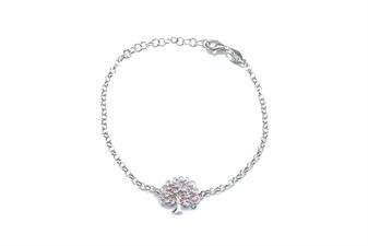 BRACCIALE FUSTO ALBERO CON CUORI RODIO IN ARGENTO 925°/°° SMALTO