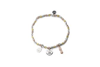 BRACCIALE ELASTICO KARMA PALLINO DIAMANTATO IN ARGENTO 925°/°°