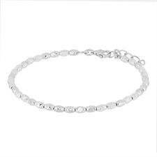 BRACCIALE PEPITE DIAMANTATE OVALI IN ARGENTO 925°/°°