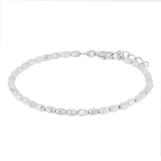 BRACCIALE PEPITE DIAMANTATE OVALI IN ARGENTO 925°/°°