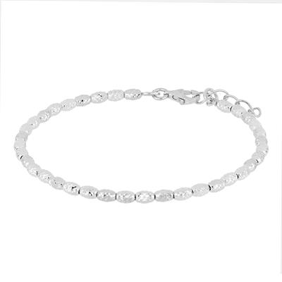 BRACCIALE PEPITE DIAMANTATE OVALI IN ARGENTO 925°/°°