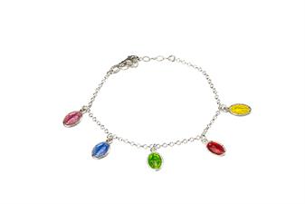 BRACCIALE CINQUE MADONNINE MULTICOLOR IN ARGENTO 925°/°°