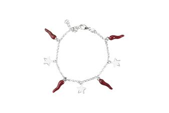 BRACCIALE STELLE ARGENTO 925°/°° E CORNI SMALTATI