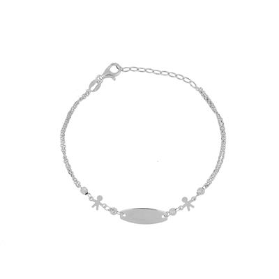 BRACCIALE BIMBO TARGHETTA E BIMBO IN ARGENTO 925°/°°