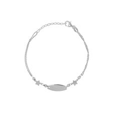 BRACCIALE BIMBO TARGHETTA E STELLA IN ARGENTO 925°/°°