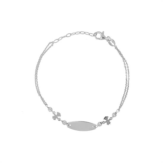 BRACCIALE BIMBO TARGHETTA E BIMBA IN ARGENTO 925°/°°