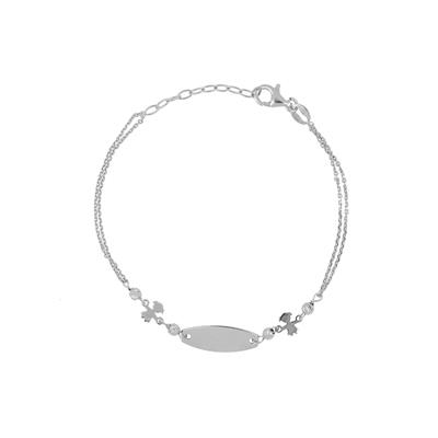 BRACCIALE BIMBO TARGHETTA E BIMBA IN ARGENTO 925°/°°