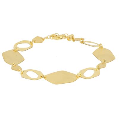 BRACCIALE OVALI TRAFORATI E ROMBI SATINATI IN ARGENTO 925°/°°