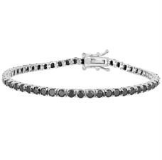 BRACCIALE TENNIS NERO 3MM IN ARGENTO 925°/°° E ZIRCONE