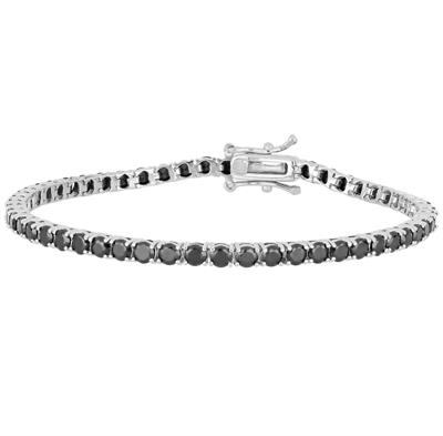 BRACCIALE TENNIS NERO 3MM IN ARGENTO 925°/°° E ZIRCONE