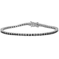 BRACCIALE TENNIS NERO 2MM IN ARGENTO 925°/°° E ZIRCONI