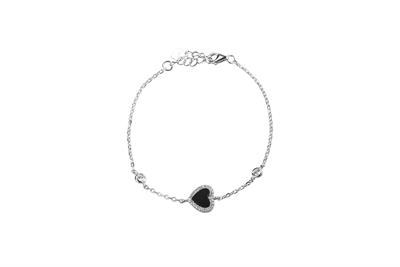 BRACCIALE ONICE CUORE ZIRCONATO IN ARGENTO 925°/°°