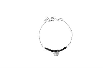 BRACCIALE ONICE SFACCETTATO CUORICINO ZIRCONATO IN ARGENTO 925°/°°