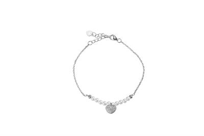 BRACCIALE SHELL CUORE ZIRCONATO IN ARGENTO 925°/°°