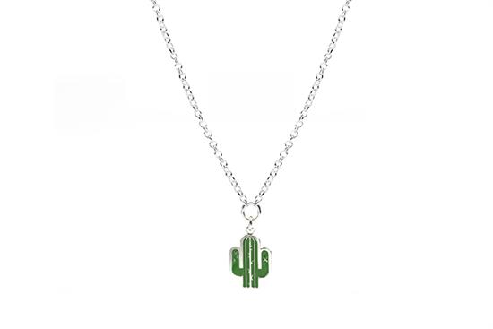 COLLANA CACTUS SMALTATO IN ARGENTO 925°/°°