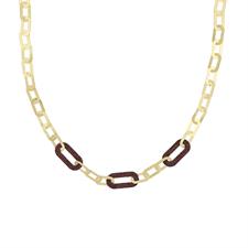 COLLANA MAGLIE OVALI SATINATE GOLD IN ARGENTO 925°/°° GLITTER