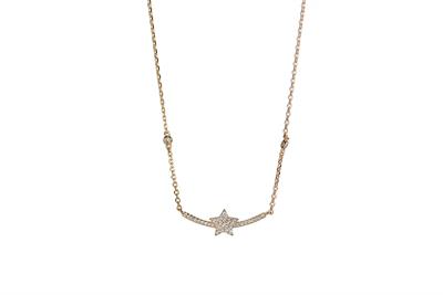 COLLANA BARRETTA STELLA CENTRALE ROSE' ARGENTO 925°/°° ZIRCONI