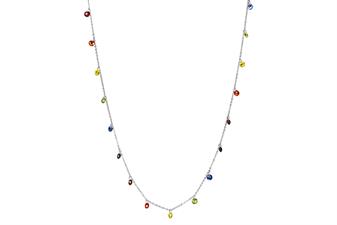 COLLANA GIROCOLLO ZIRCONI MULTICOLOR IN ARGENTO 925°/°°