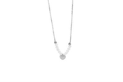 COLLANA SHELL CUORE ZIRCONATA IN ARGENTO 925°/°°