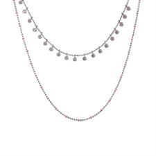 COLLANA DOPPIO GIRO RODIO ZIRCONI WHITE IN ARGENTO 925°/°° SMALTO