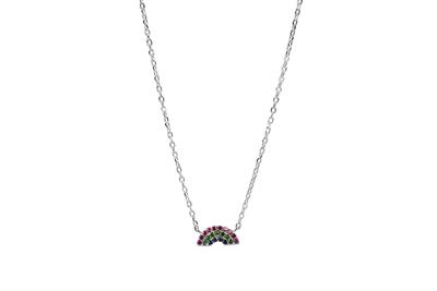 COLLANA ARCOBALENO RODIO IN ARGENTO 925°/°° ZIRCONI