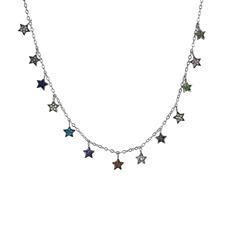 COLLANA MICRO STELLE DORATA IN ARGENTO 925°/°° ZIRCONI