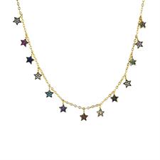 COLLANA MICRO STELLE RODIO IN ARGENTO 925°/°° ZIRCONI