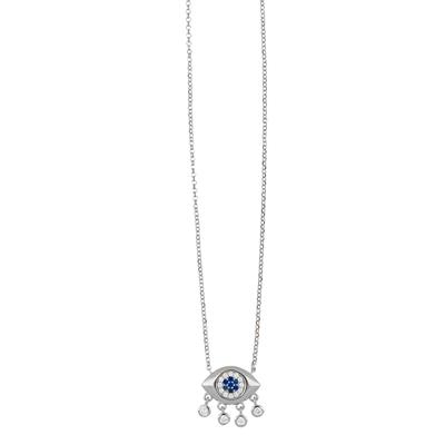 COLLANA OCCHIO TURCO GRANDE ZIRCONI IN ARGENTO 925°/°°