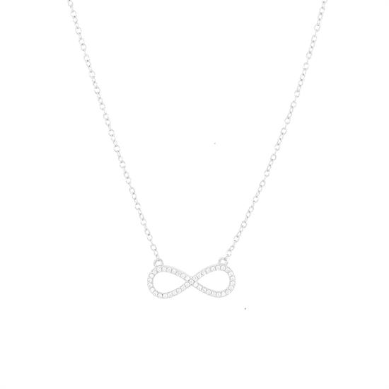 COLLANA INFINITO GRANDE ZIRCONI WHITE IN ARGENTO 925°/°°