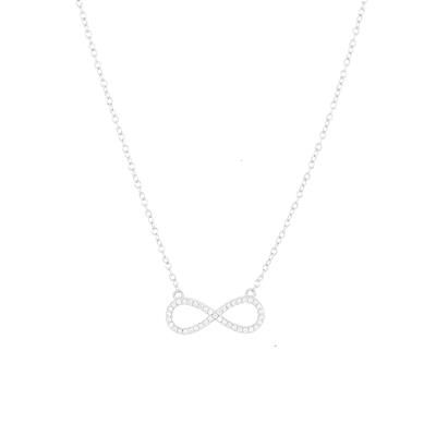 COLLANA INFINITO GRANDE ZIRCONI WHITE IN ARGENTO 925°/°°