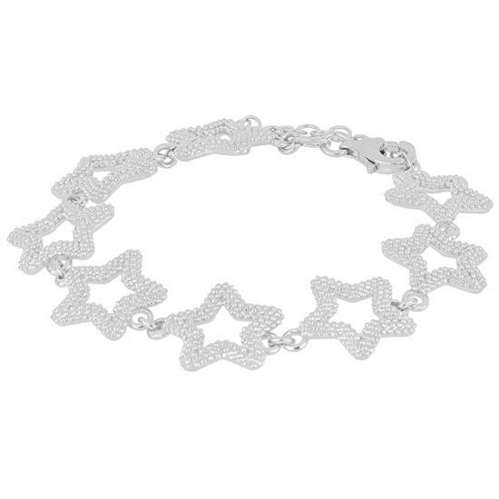 BRACCIALE STELLA PALLINATA A FILO IN ARGENTO 925°/°°