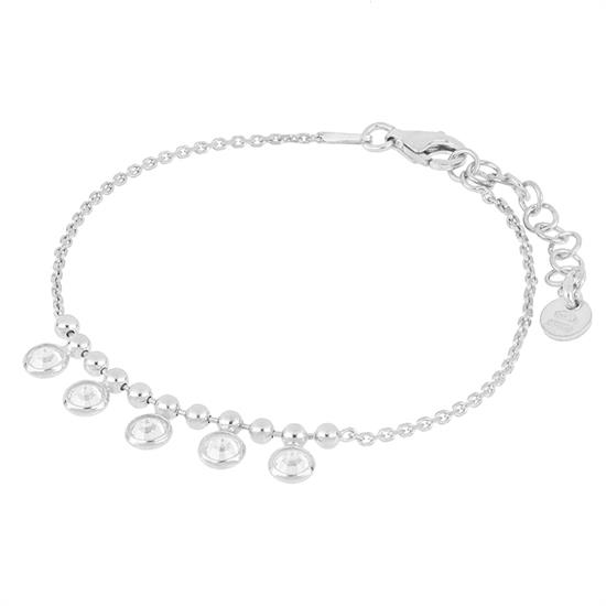 BRACCIALE MULTI ZIRCONI E RONDELLE IN ARGENTO 925°/°°