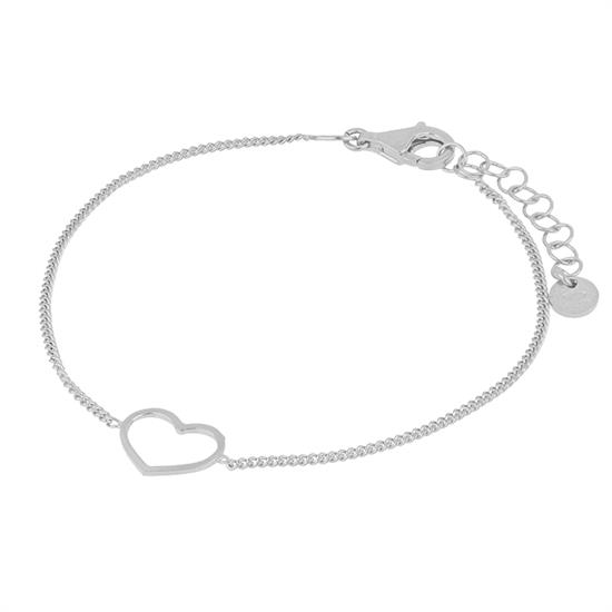 BRACCIALE CUORE TRAFORATO E GROUMETTA IN ARGENTO 925°/°°