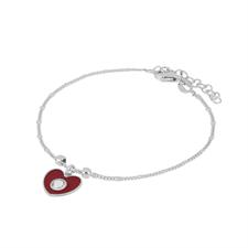 BRACCIALE DIAMANTATO CUORE PENDENTE ARGENTO 925°/°°