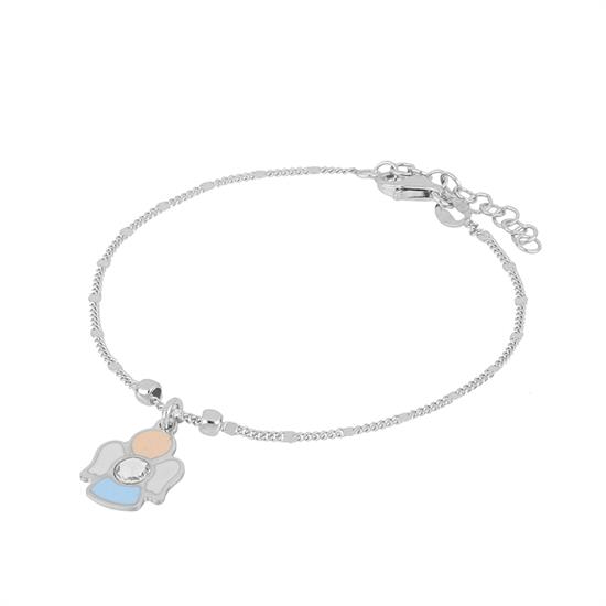 BRACCIALE DIAMANTATO ANGELO PENDENTE ARGENTO 925°/°°