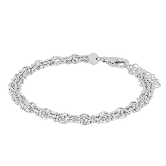 BRACCIALE INTRECCIATO DIAMANTATO IN ARGENTO 925°/°°