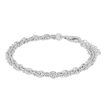 BRACCIALE INTRECCIATO DIAMANTATO IN ARGENTO 925°/°°