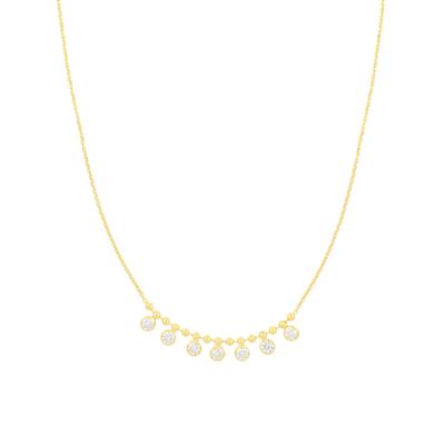 COLLANA MULTI ZIRCONI E RONDELLE IN ARGENTO 925°/°°