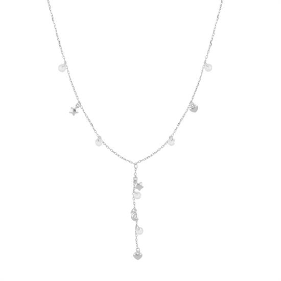 COLLANA MODELLO Y CUORI STELLE E LUNE MINI IN ARGENTO 925°/°°