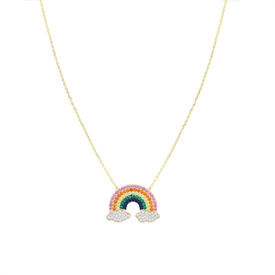 COLLANA A SCORSOIO CON ARCOBALENO IN ARGENTO 925°/°°