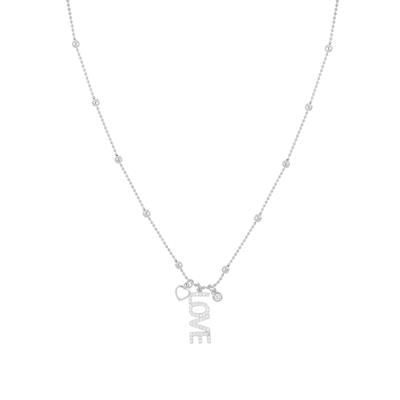 COLLANA ROSARIO PENDENTE LOVE IN ARGENTO 925°/°°