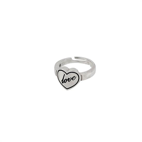 ANELLO CUORE SCRITTA LOVE IN ARGENTO 925°/°°