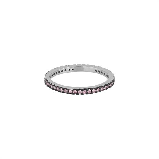 ANELLO VERETTA 1 FILO ZIRCONI PINK IN ARGENTO 925°/°°