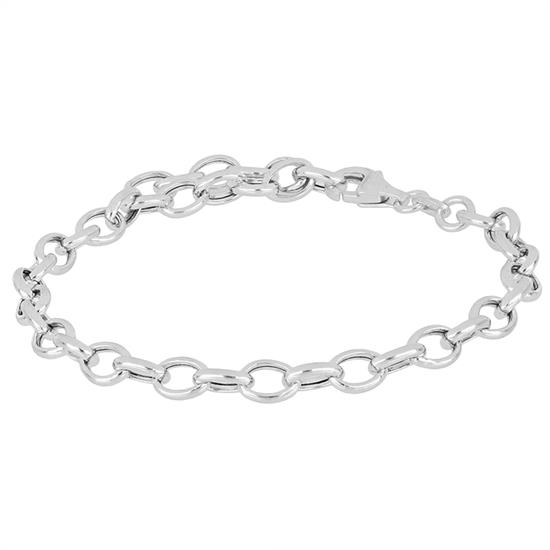 BRACCIALE CATENA OVALE VUOTO IN ARGENTO 925°/°°