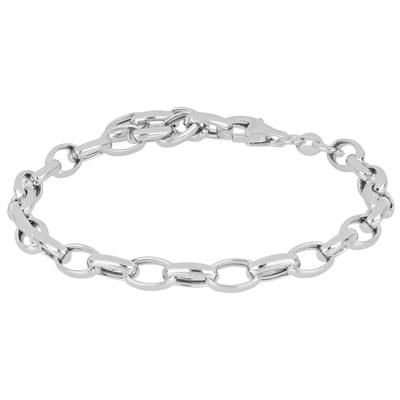 BRACCIALE CATENA OVALE VUOTO IN ARGENTO 925°/°°