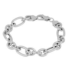 BRACCIALE CATENA OVALE IN ARGENTO 925°/°°