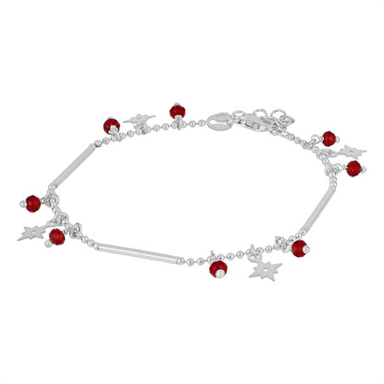 BRACCIALE PALLINATA CON BACCHETTINA STELLINE IN ARGENTO 925°/°°